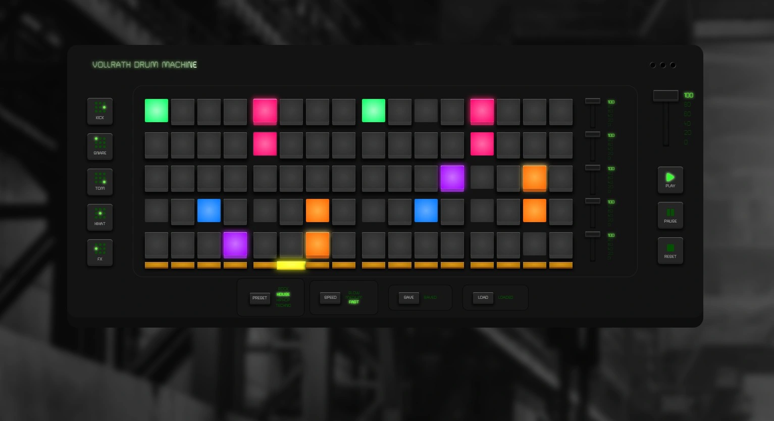 Vollrath Drum Machine browser sequencer