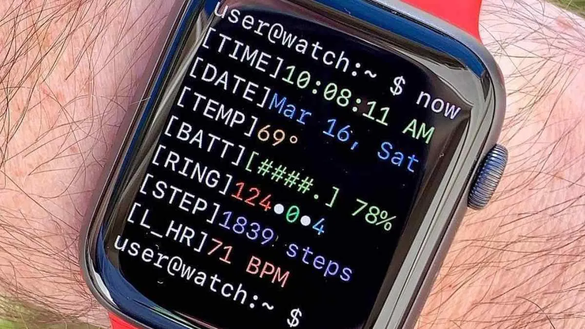 Garmin watch face inspired by the VS Code editor interface.